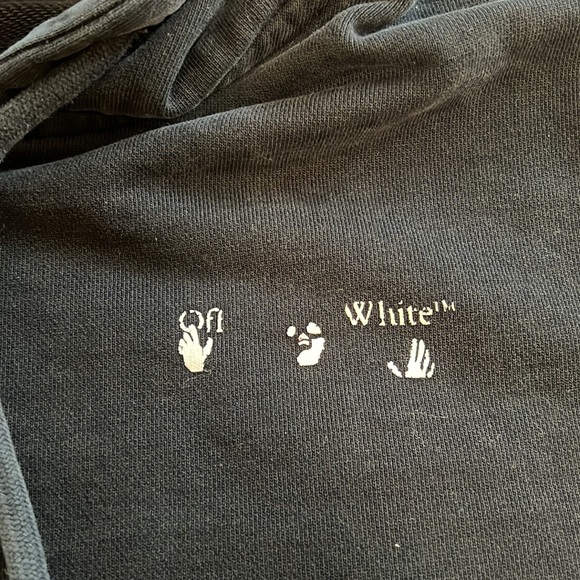 Off white zip up hoodie unisex - Picture 3 of 4